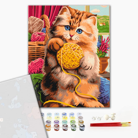 Premium malowanie po numerach Kotek z piłką (PBS51454)