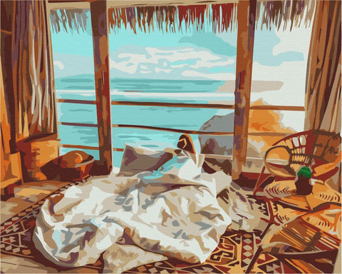 Premium malowanie po numerach Malediwska przytulność (PBS52570)