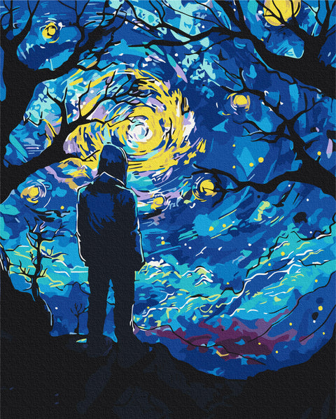 Premium malowanie po numerach Nocna inspiracja (PBS54006)