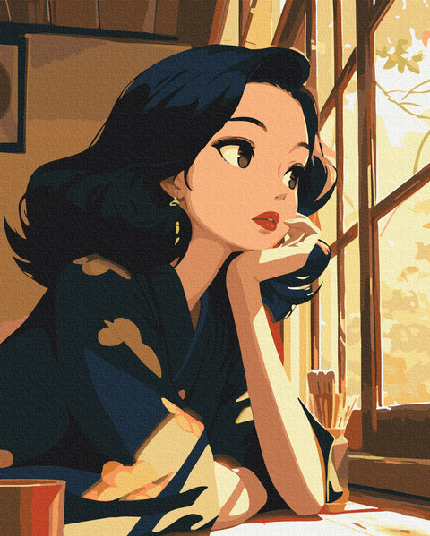 Premium malowanie po numerach Wspomnienia w oknie (PBS54073)