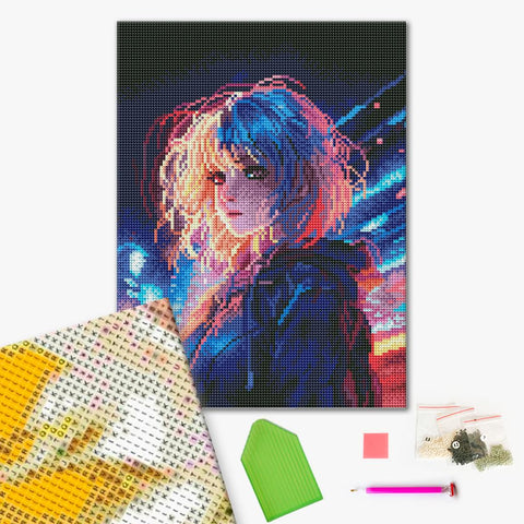 Haft diamentowy Corgi w kosmosie (DRBS53816)