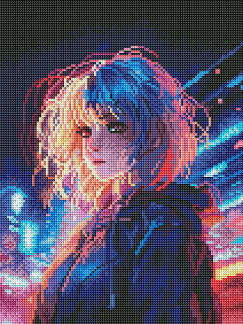 Haft diamentowy Corgi w kosmosie (DRBS53816)