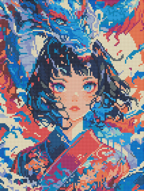 Haft diamentowy Corgi w kosmosie (DRBS53819)