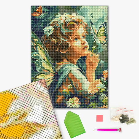 Haft diamentowy Corgi w kosmosie (RDBS7004)