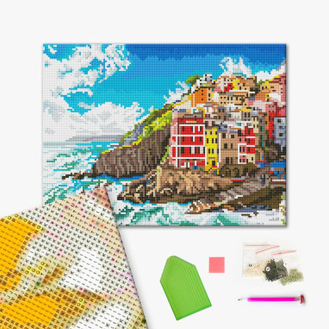 Haft diamentowy Miasteczko na skałach (RDBS7002)