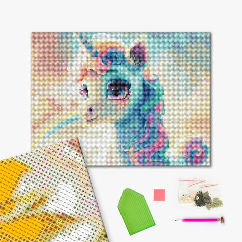 Haft diamentowy Kolorowy jednorożec (RDBS7008)