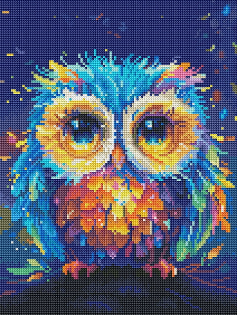 Haft diamentowy Kolorowa sowa (RDBS7016)