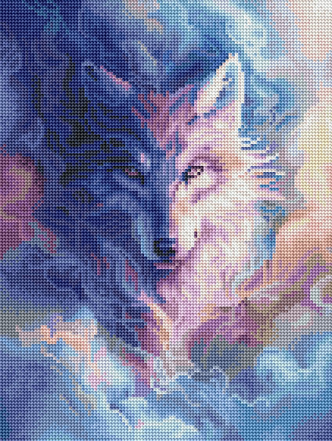 Haft diamentowy Wilk w chmurach (RDBS7018)