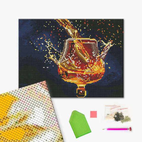 Haft diamentowy Rozbryzgi na czarnym tle (RDBS7021)