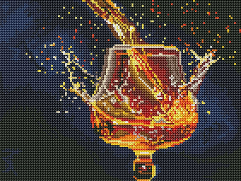 Haft diamentowy Rozbryzgi na czarnym tle (RDBS7021)