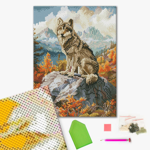 Haft diamentowy Górski wilk (RDBS7025)