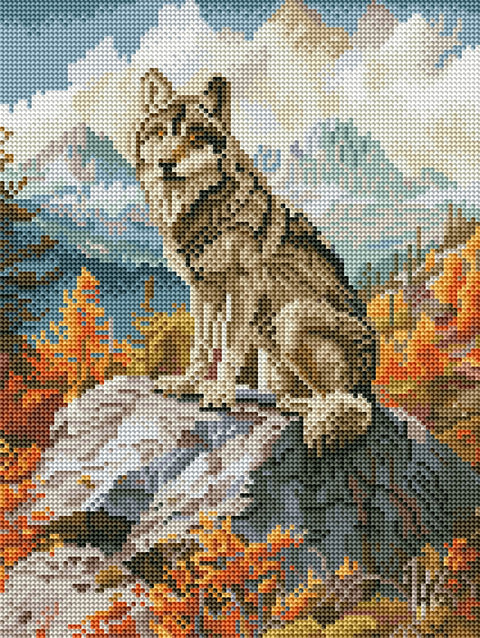 Haft diamentowy Górski wilk (RDBS7025)