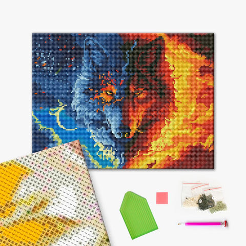 Haft diamentowy Wilk (RDBS7026)