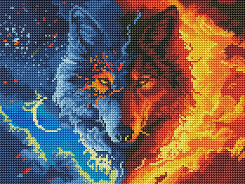 Haft diamentowy Wilk (RDBS7026)