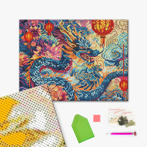 Haft diamentowy Kwitnący smok (RDBS7028)