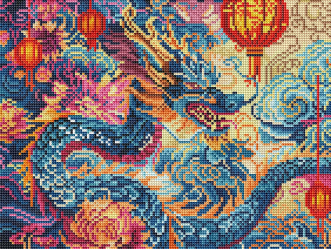 Haft diamentowy Kwitnący smok (RDBS7028)