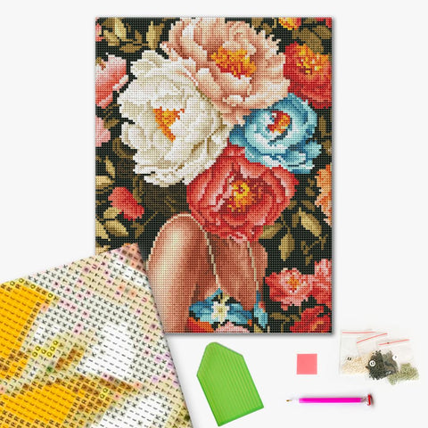 Haft diamentowy Tajemnica piwonii (RDBS7029)