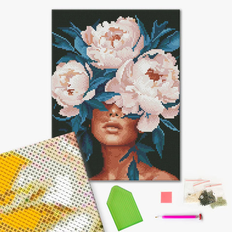 Haft diamentowy Kruchość piwonii (RDBS7033)