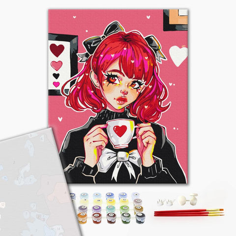 Premium malowanie po numerach Dziewczyna z zapachem miłości ©nila_art_art (PBS54252)