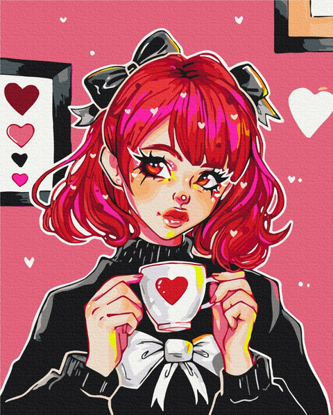 Premium malowanie po numerach Dziewczyna z zapachem miłości ©nila_art_art (PBS54252)