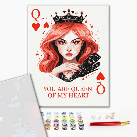 Premium malowanie po numerach Królowa serc (PBS54221)