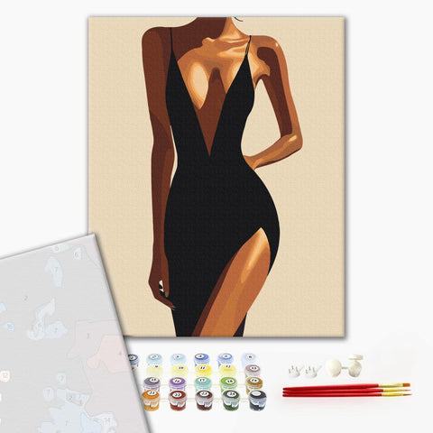 Premium malowanie po numerach Urok w kolorze czarnym (PBS54246)