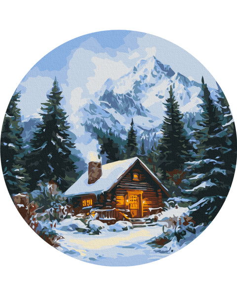 Okrągłe malowanie po numerach Wróżkowa chatka w lesie (rozmiar M) (RC00097M)