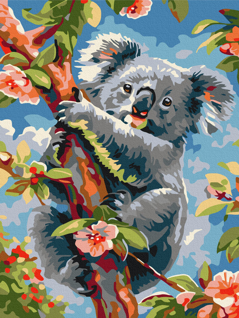 Malowanie po numerach Koala wśród kwiatów (RBS53988)