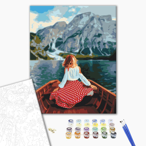 Malowanie po numerach Podróżnik na jeziorze Bries (BS51327)