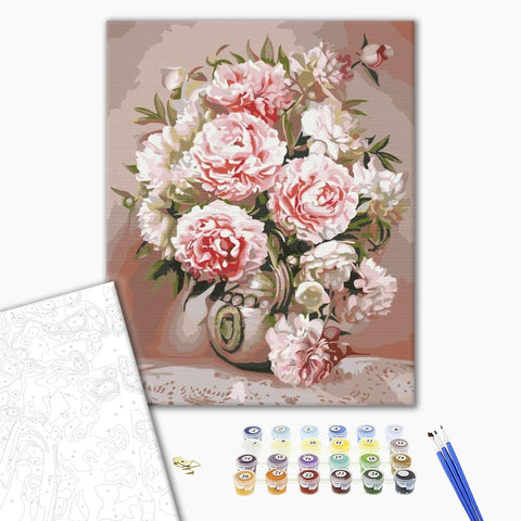 Malowanie po numerach Wazon z piwoniami (BS51372)