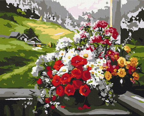 Malowanie po numerach Bukiety na oknie (BS9500)