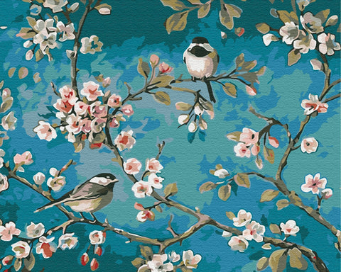 Malowanie po numerach Sikorki na gałęziach (BS435)