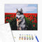 Malowanie po numerach Husky na polu tulipanów (BS30983)