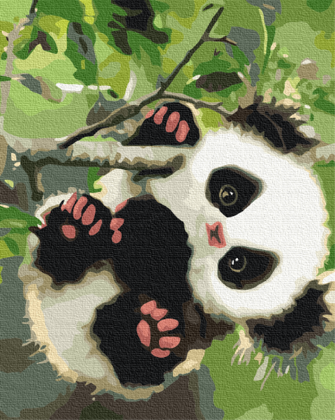 Malowanie po numerach Zabawna panda. (BS51959)