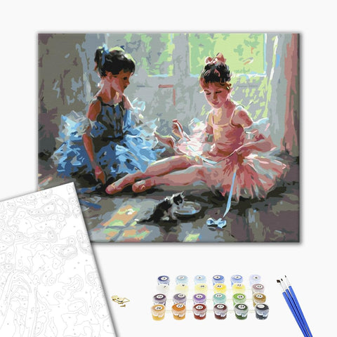 Malowanie po numerach Balerina z kotkiem (BS51984)