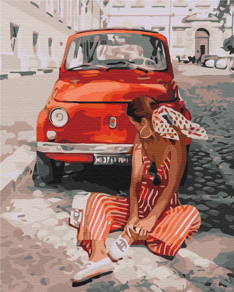 Malowanie po numerach Lato na czerwono. (BS38506)