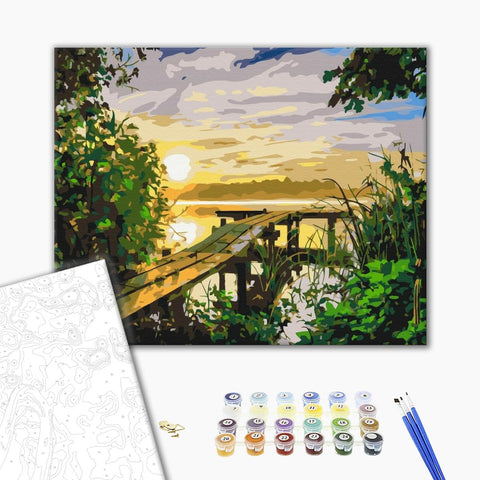 Malowanie po numerach Zachód słońca nad rzeką (BS40457)