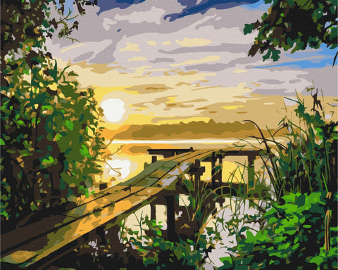 Malowanie po numerach Zachód słońca nad rzeką (BS40457)