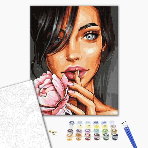 Malowanie po numerach Portret róży (BS40587)