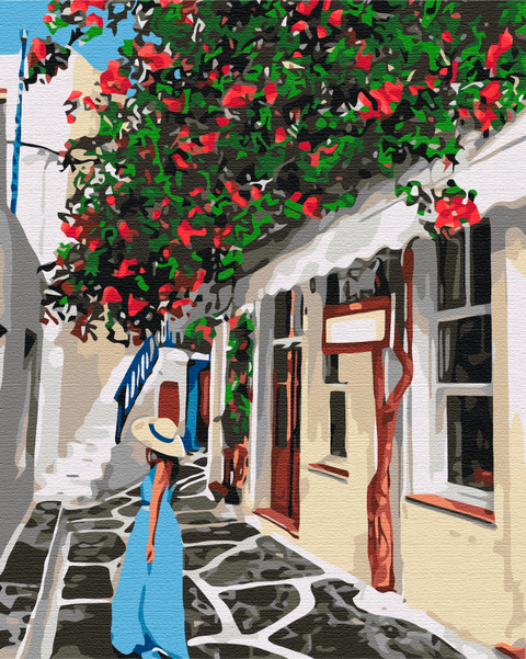 Malowanie po numerach Pani w Grecji. (BS51701)