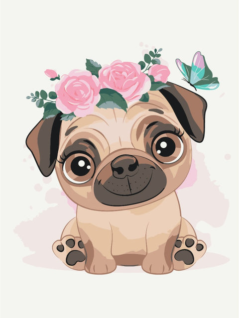 Malowanie po numerach Miły mops (KBS7106)