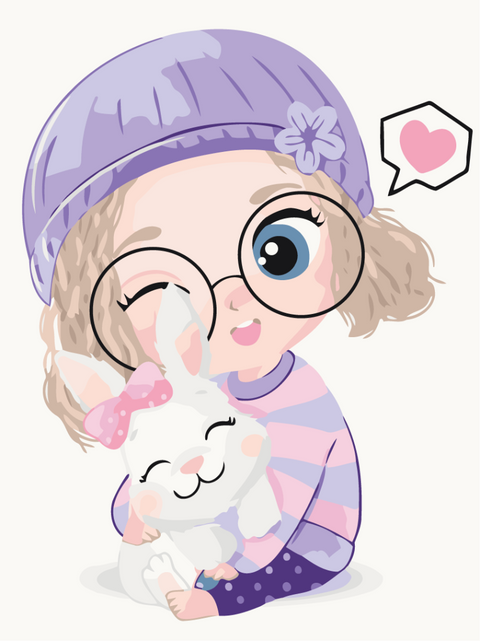 Malowanie po numerach Dziewczyna z królikiem (KBS7124)