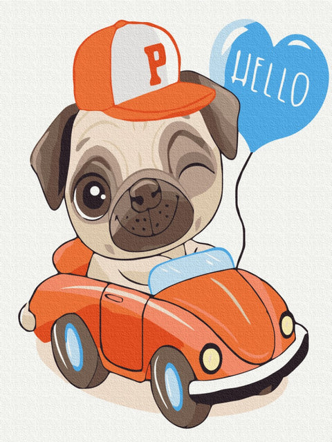 Malowanie po numerach Cześć od mopsa (KBS7110)