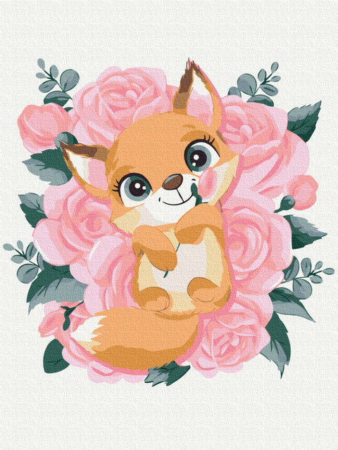 Malowanie po numerach Lisy w kwiatach (KBS0001)