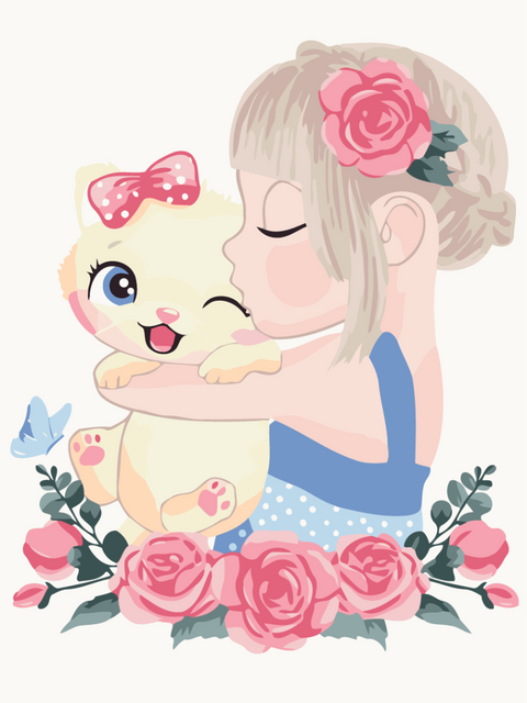 Malowanie po numerach Kotek w uścisku (KBS7122)