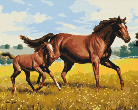 Malowanie po numerach Rodzina galop (BS52394)