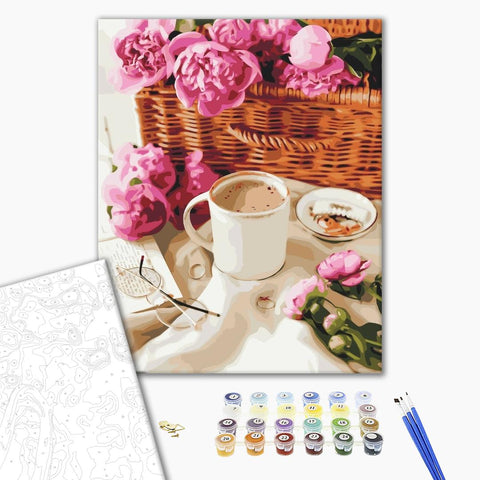 Malowanie po numerach Piwonie w koszyku (BS38983)