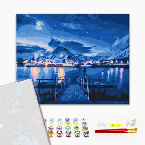 Premium malowanie po numerach Odbicia zorzy polarnej (PBS52595)