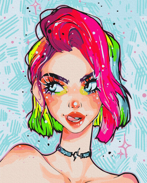 Malowanie po numerach Lady grunge @nila_art_art (BS53389)