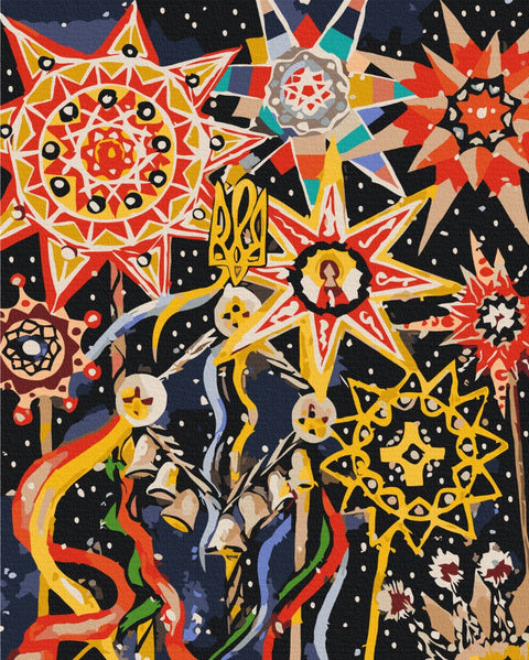 Malowanie po numerach Gwiazda bożonarodzeniowa ©Karina Zimina (BS53438)